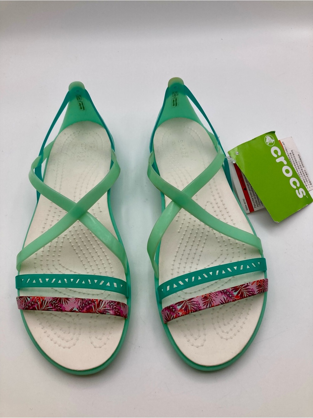 Crocs Isabella Cut Graphic Women’s Strappy Sandal Mint Oyster US Size 10
